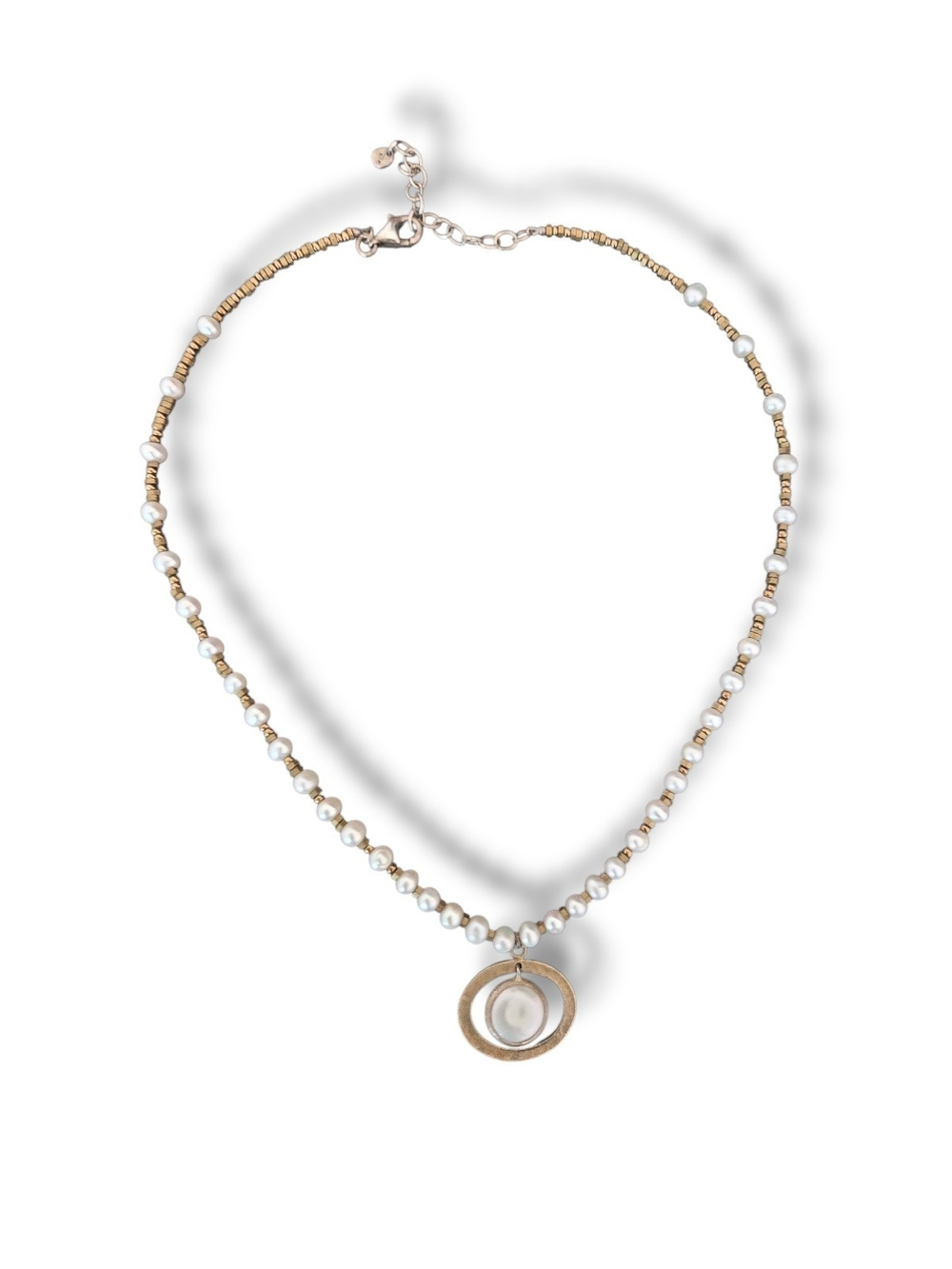Silpada N1894 Brass and Pearl Pendant Necklace